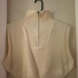 Elegant Cream Turtleneck Sweater Vest